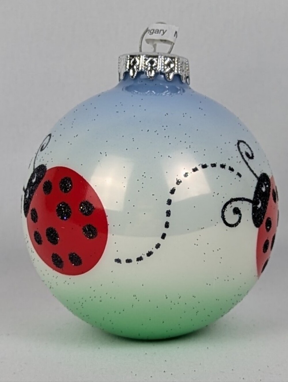 Ladybug Holiday Christmas Ornament Bronner's Glass Glitter Embellished - Picture 2 of 10